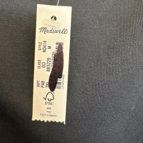 Madewell Tank Thong Bodysuit in true black size medium NWT - Picture 10 of 13